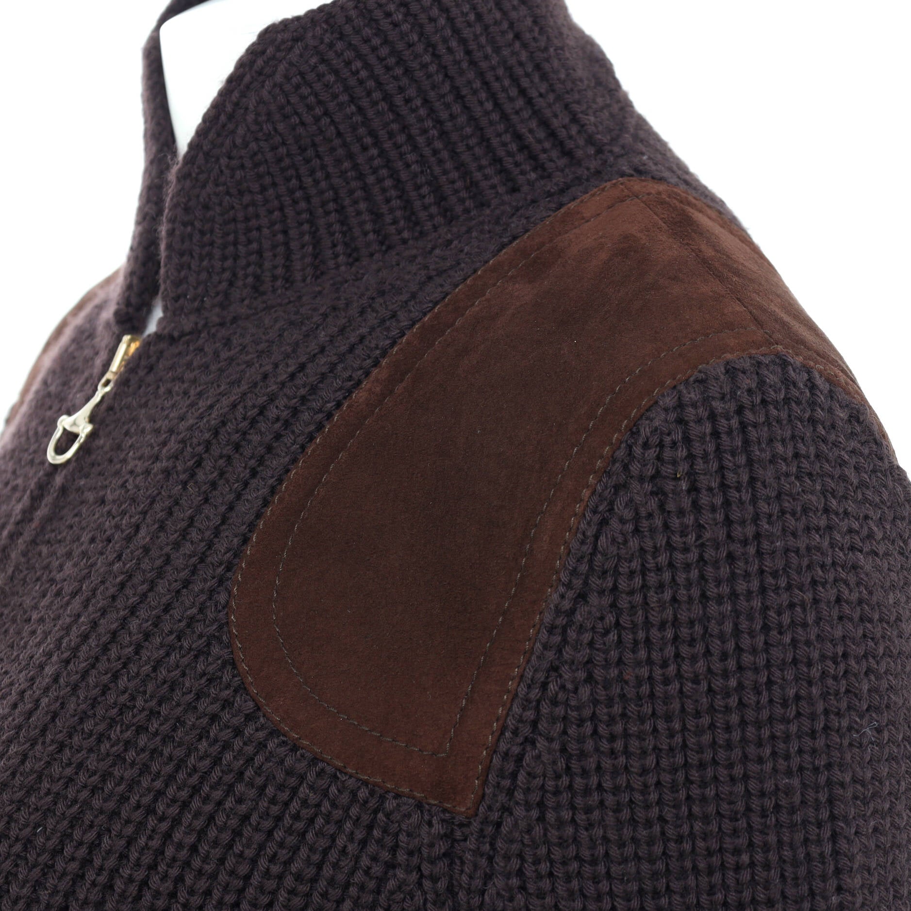 Women's Horsebit Zip Sweater Wool and Cashmere