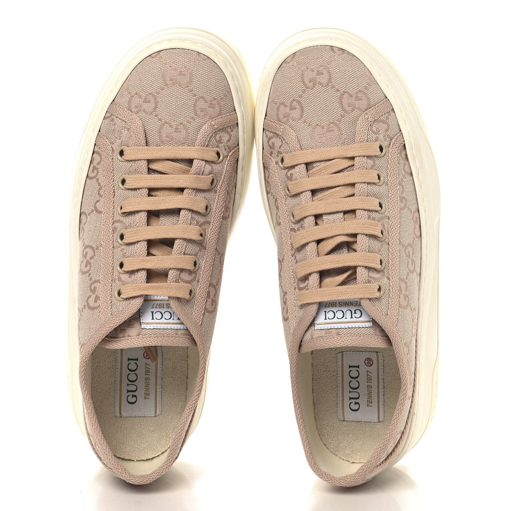GG Monogram Womens 1977 Tennis Platform 52mm Sneakers 39 Skin Rose