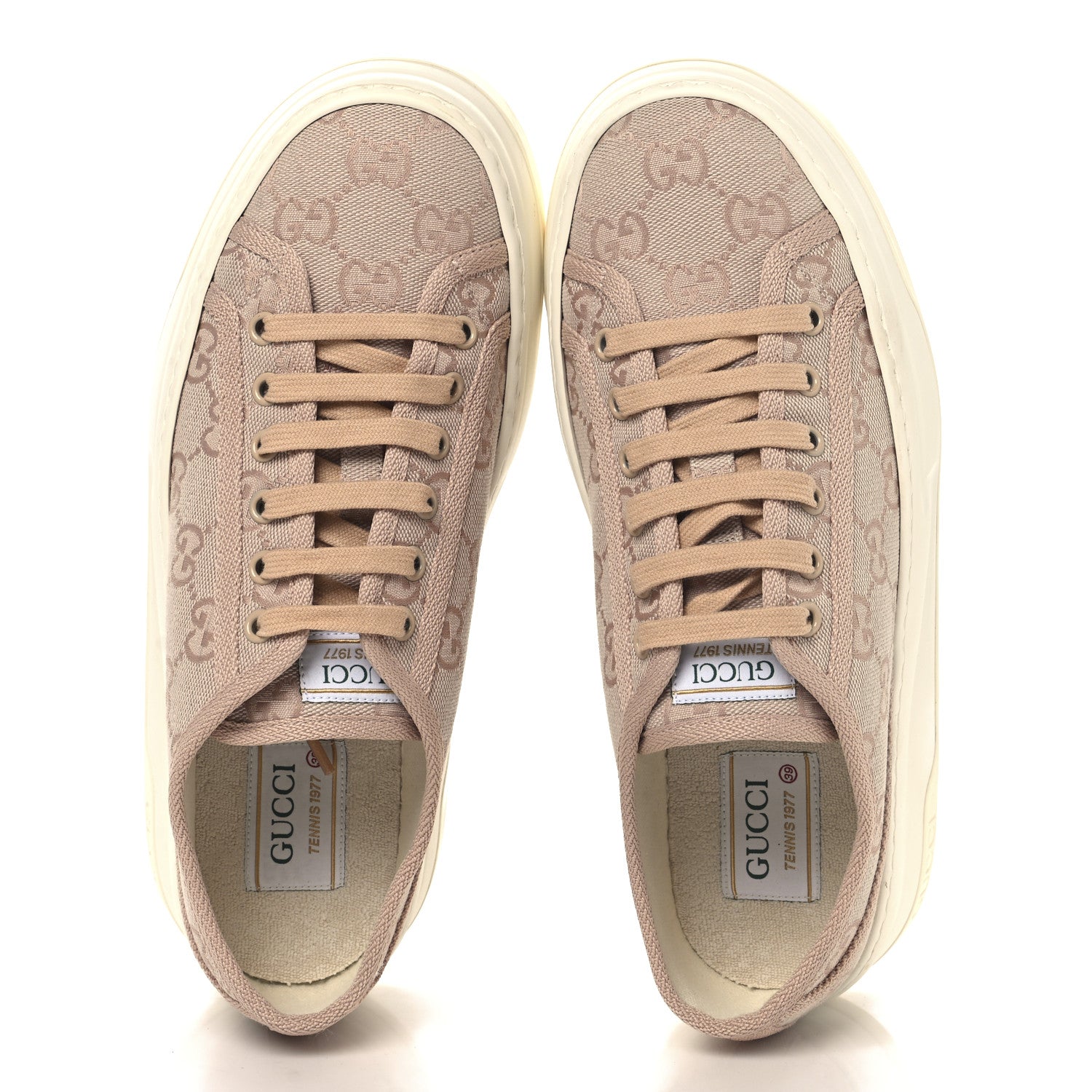 GG Monogram Womens 1977 Tennis Platform 52mm Sneakers 39 Skin Rose