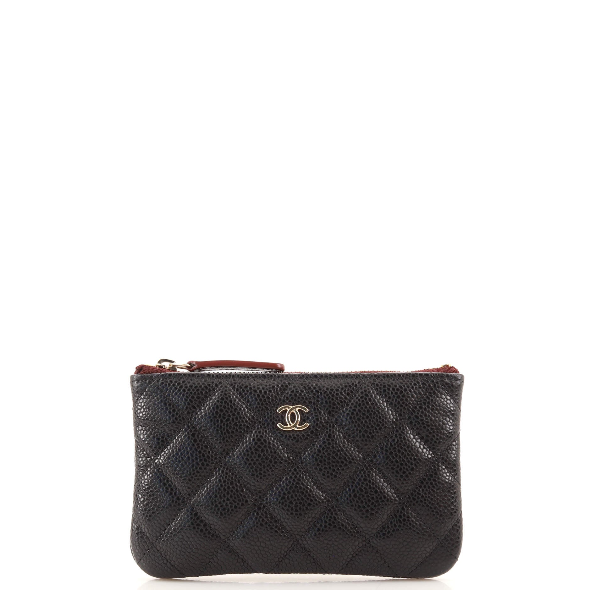 Classic O Case Pouch Quilted Caviar Mini