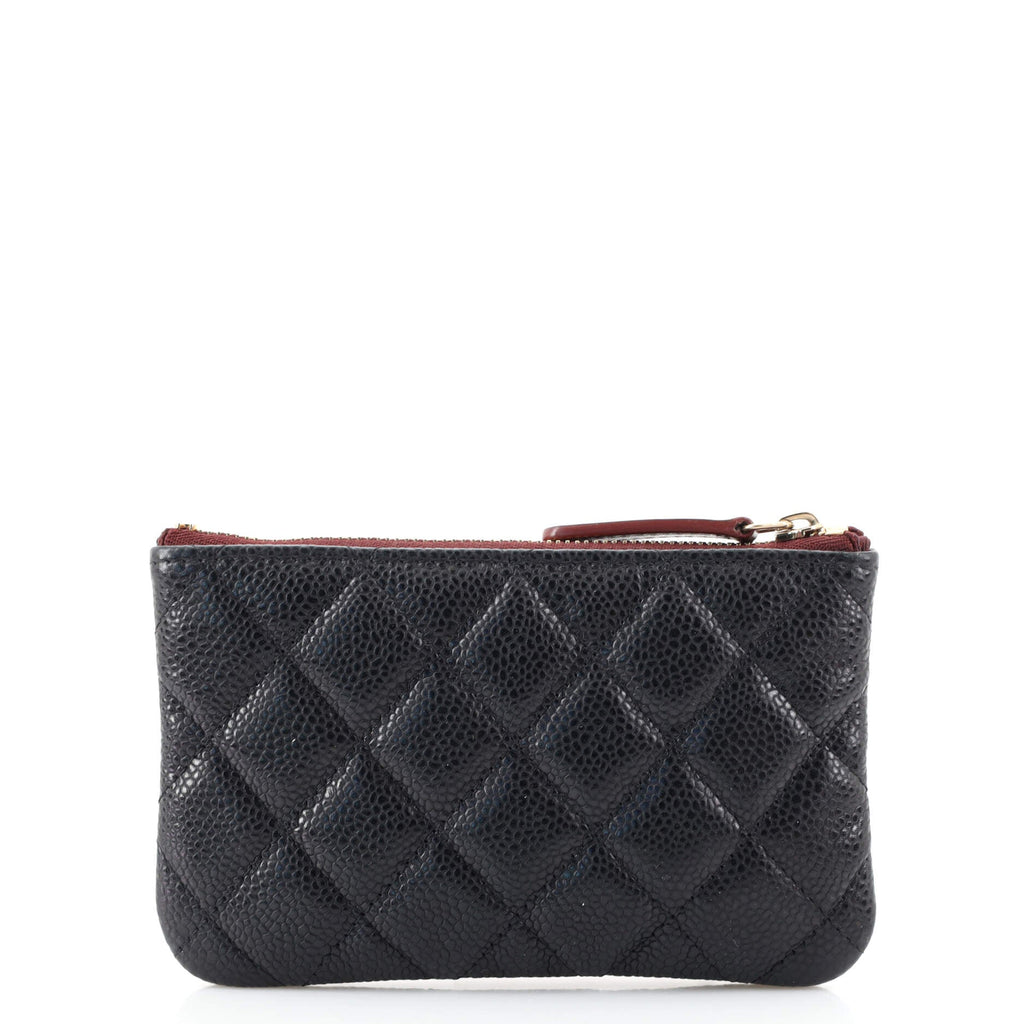 Classic O Case Pouch Quilted Caviar Mini
