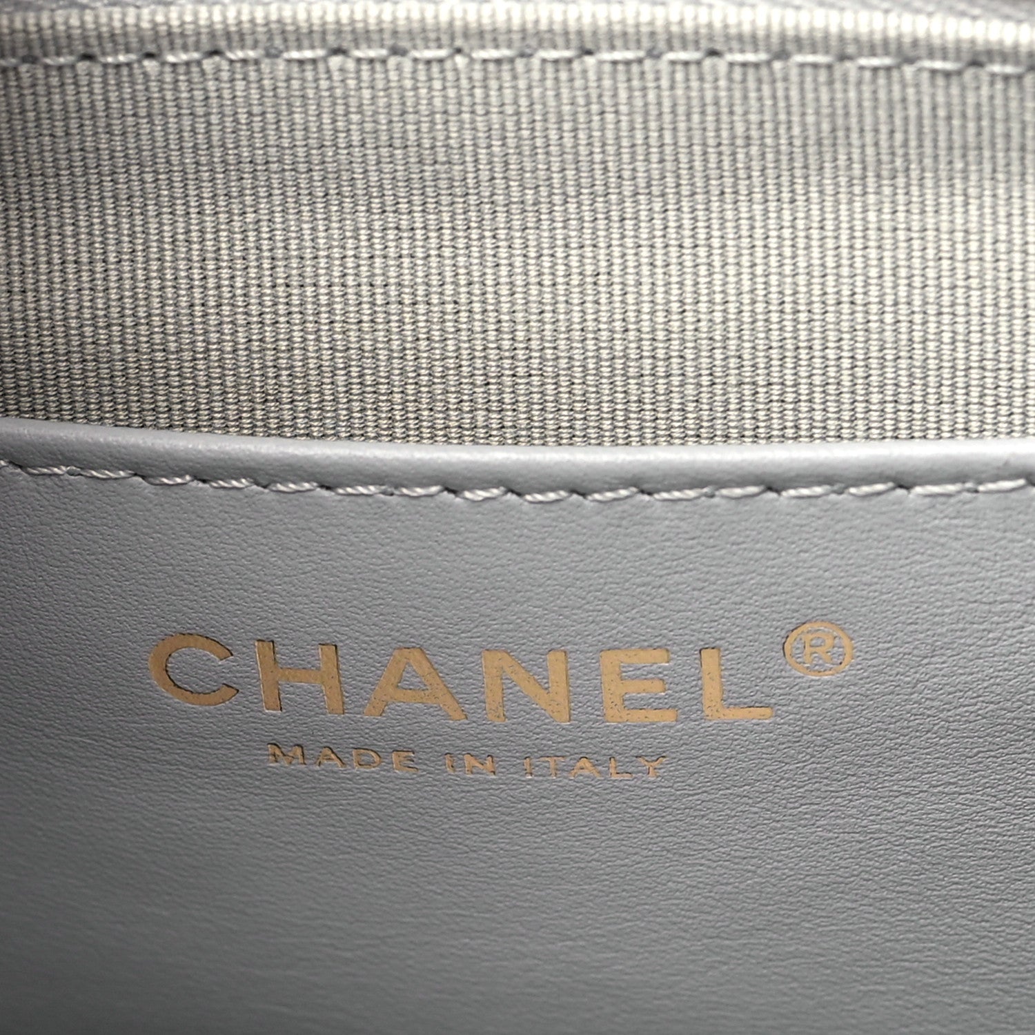 Shiny Lambskin Quilted Medium Camera Case Grey