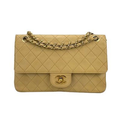 Chanel Beige Vintage Timeless Flap Bag Medium