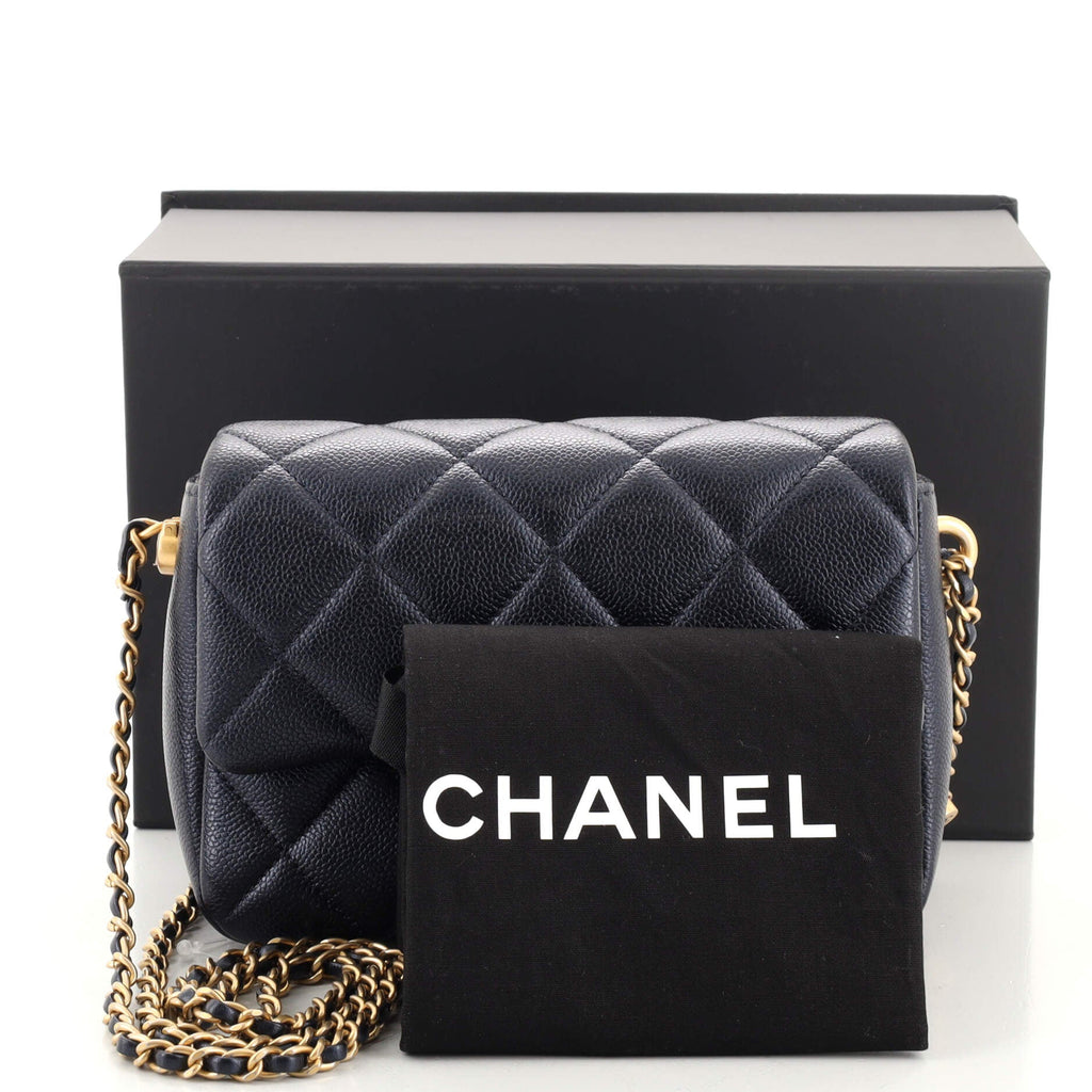 My Perfect Adjustable Chain Flap Bag Quilted Iridescent Caviar Mini