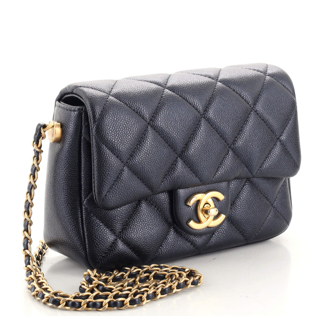 My Perfect Adjustable Chain Flap Bag Quilted Iridescent Caviar Mini