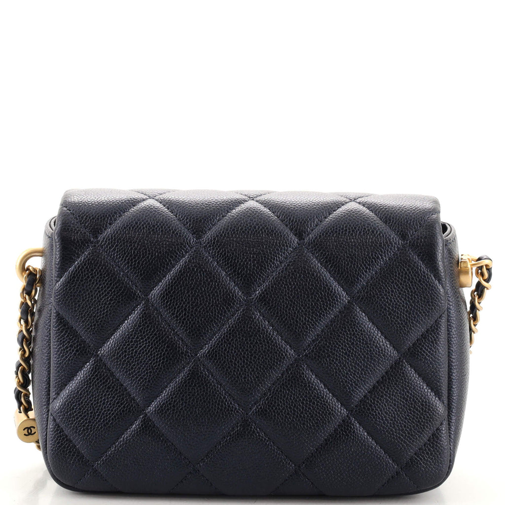 My Perfect Adjustable Chain Flap Bag Quilted Iridescent Caviar Mini