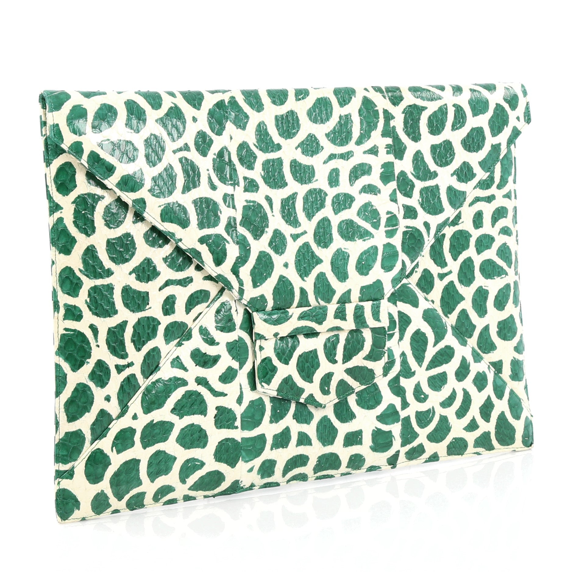 Grafton Flat Envelope Clutch Printed Snakeskin Large