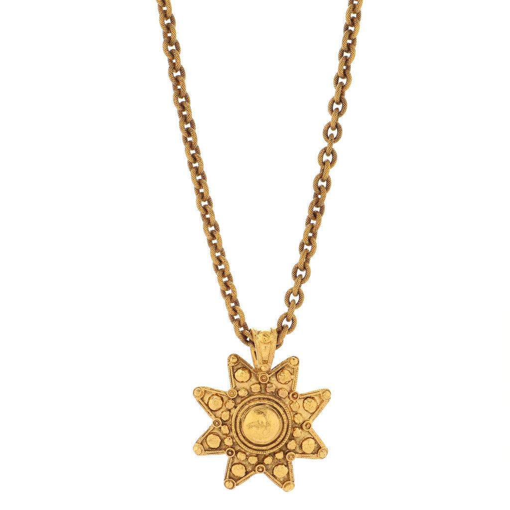 Vintage CC Star Pendant Long Necklace Metal XL