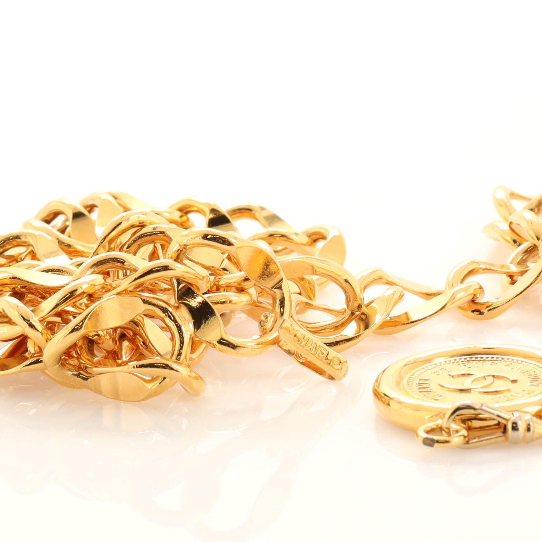 Vintage Medallion Chain Belt Metal 80