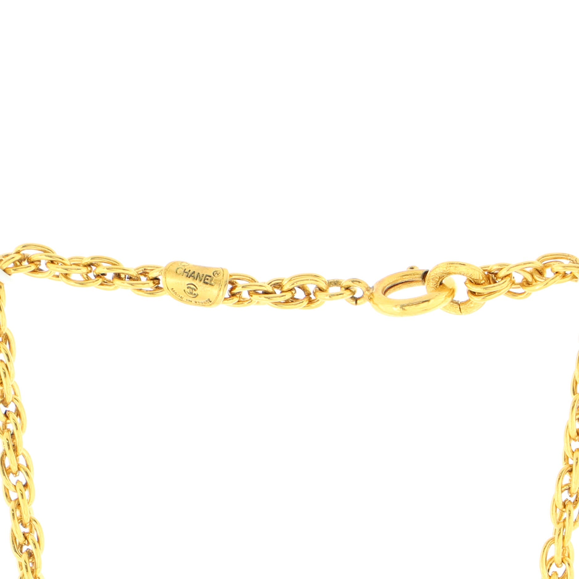 Vintage CC Cut-Out Choker Necklace Metal
