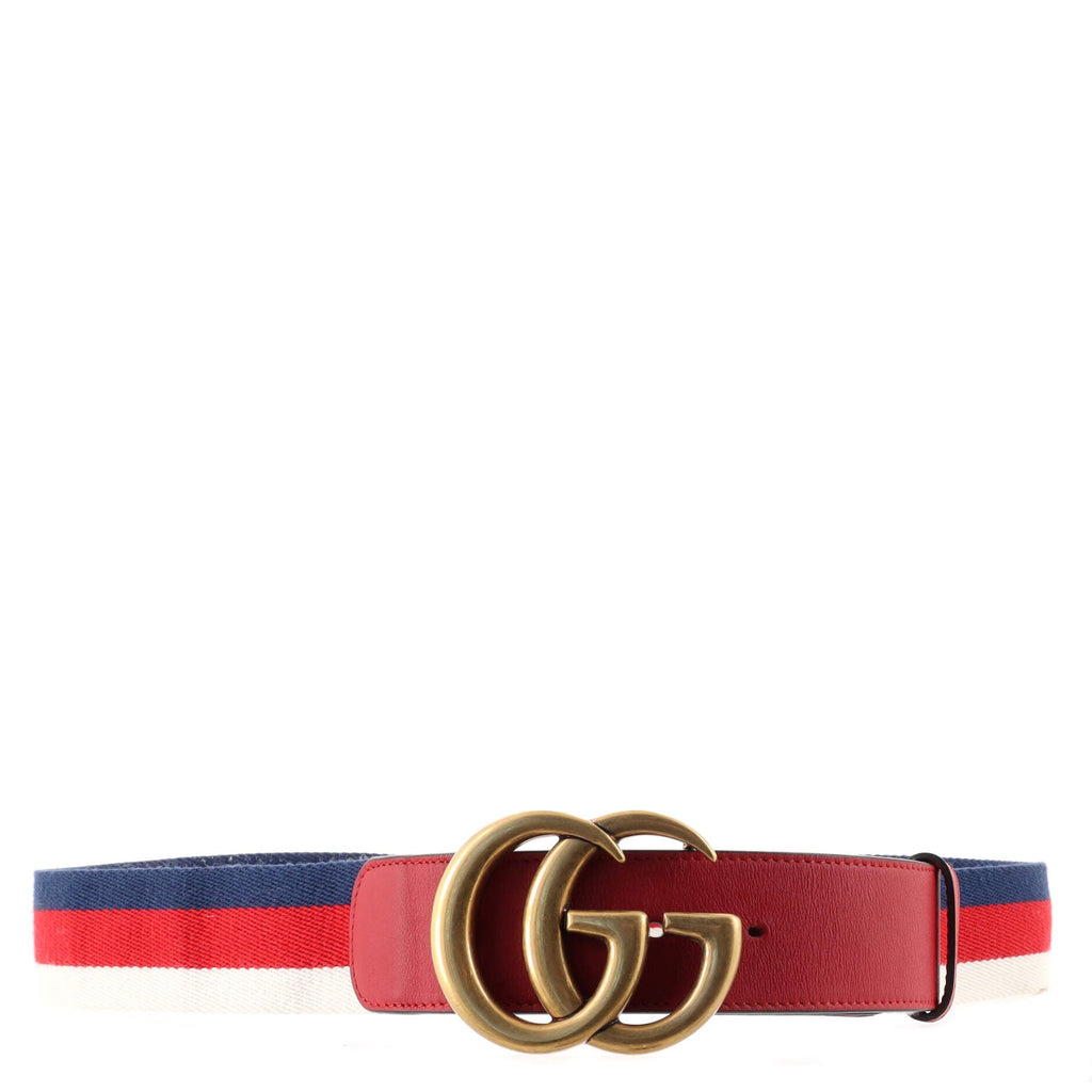 GG Marmont Web Belt Canvas and Leather Wide 95