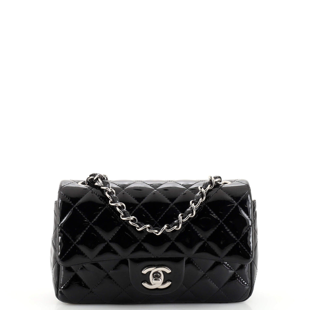 Classic Single Flap Bag Quilted Patent Mini
