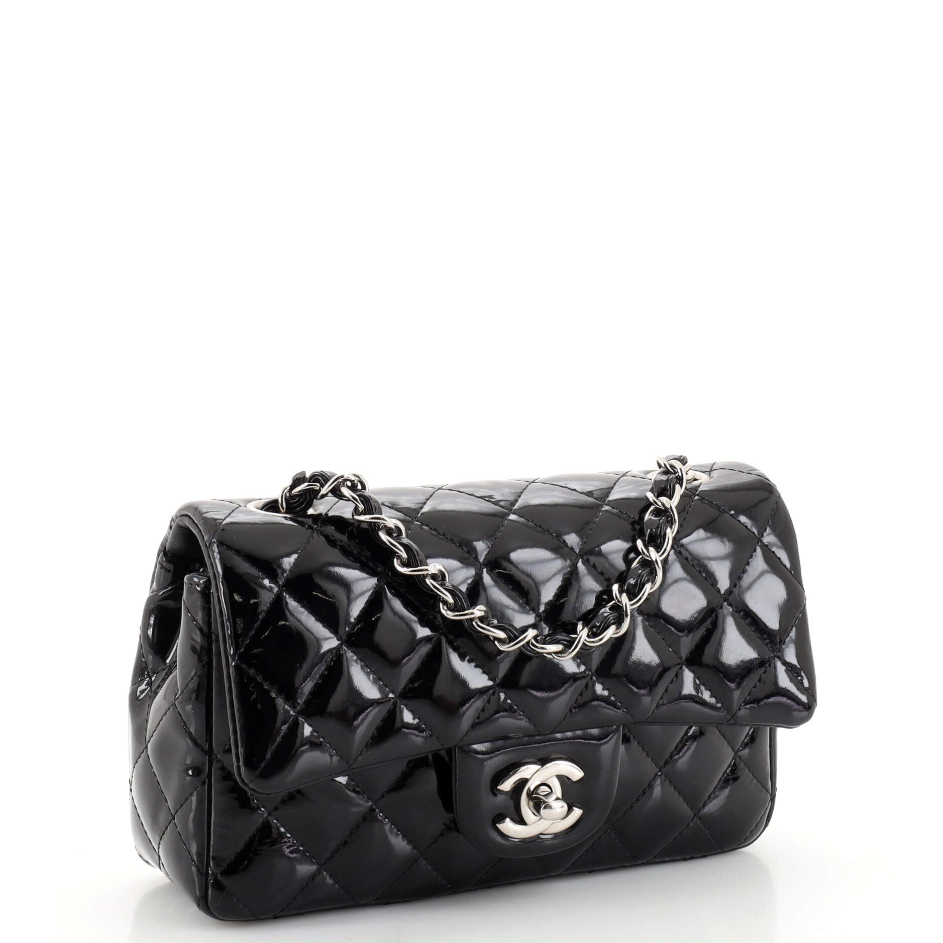 Classic Single Flap Bag Quilted Patent Mini