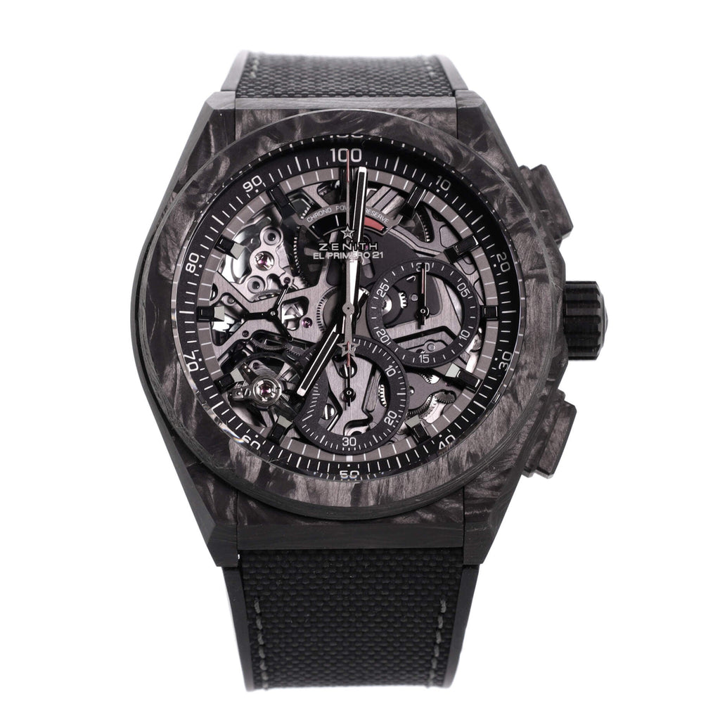 Defy El Primero 21 Chronograph Automatic Watch Carbon and Rubber 44