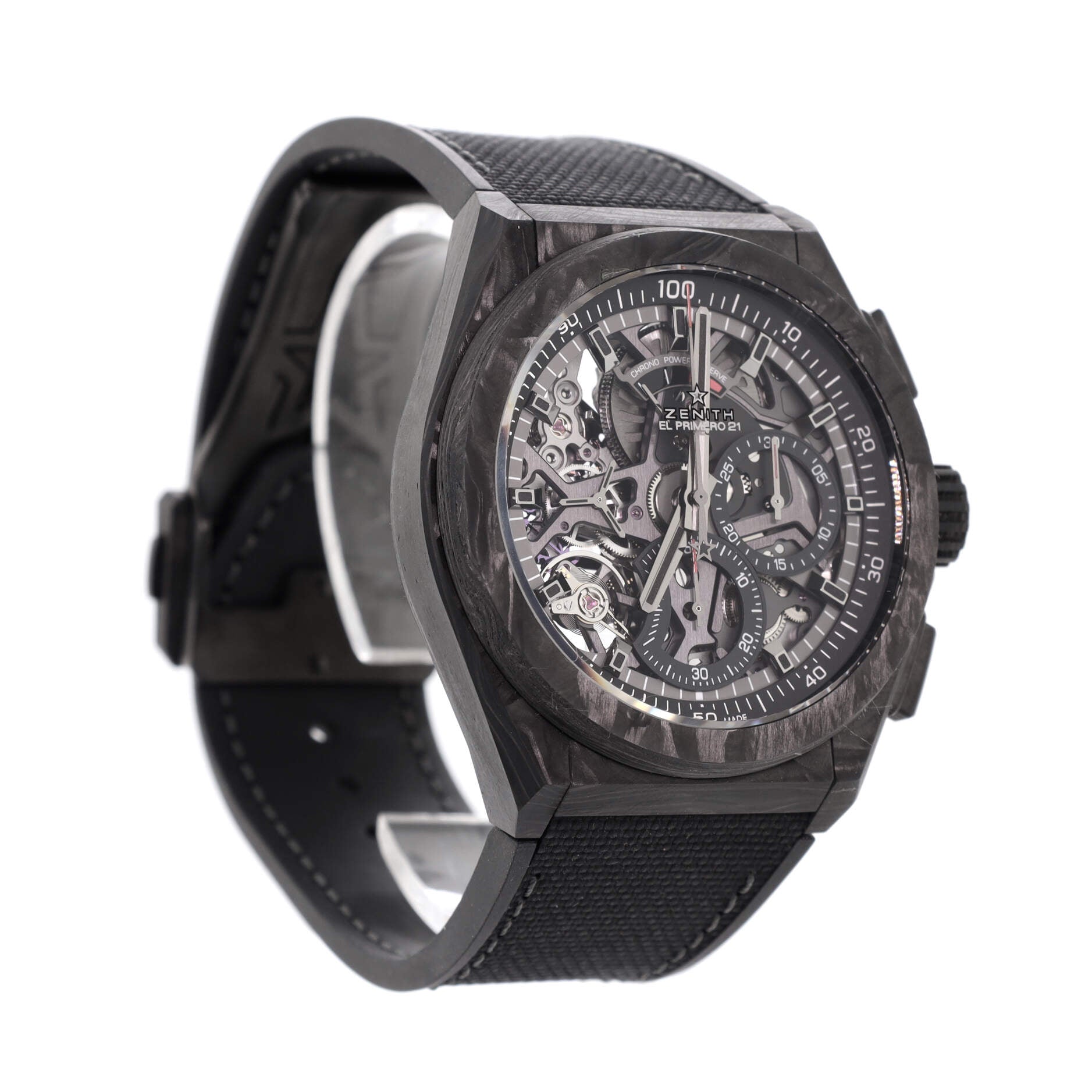 Defy El Primero 21 Chronograph Automatic Watch Carbon and Rubber 44