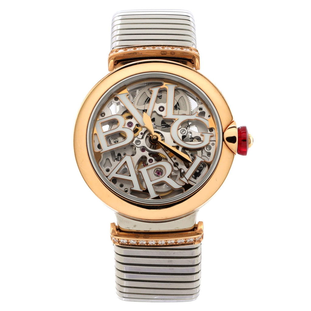 LVCEA Skeleton Automatic Watch Stainless Steel with Rose Gold 33