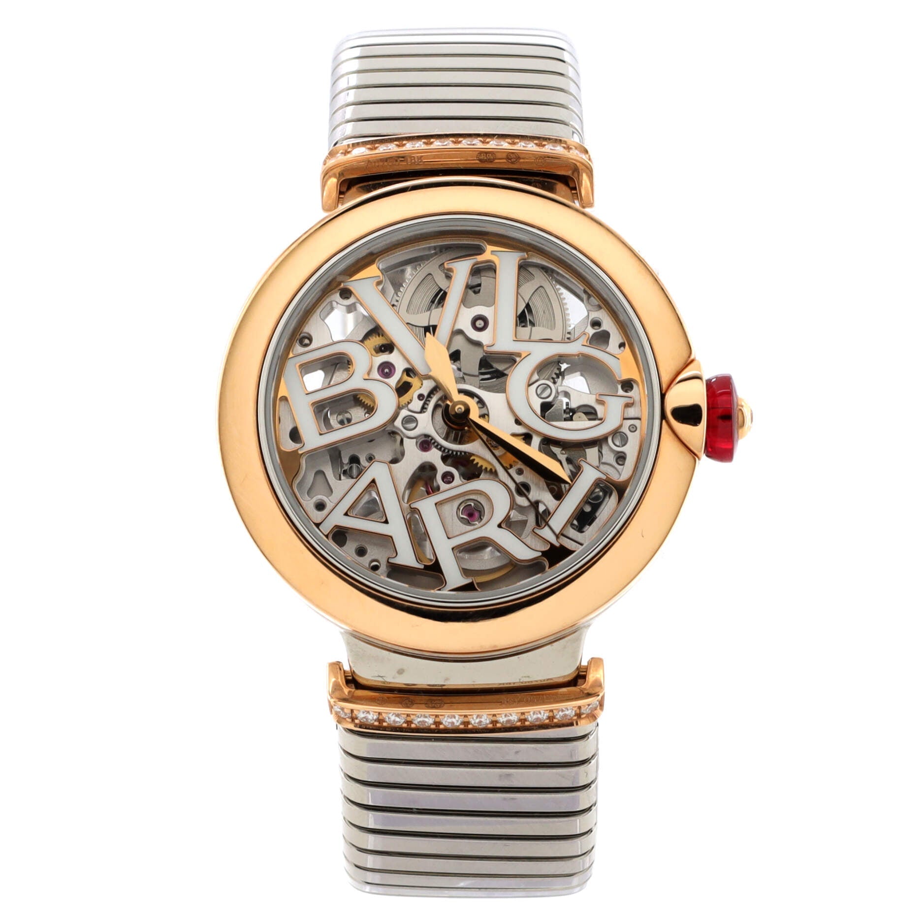 LVCEA Skeleton Automatic Watch Stainless Steel with Rose Gold 33