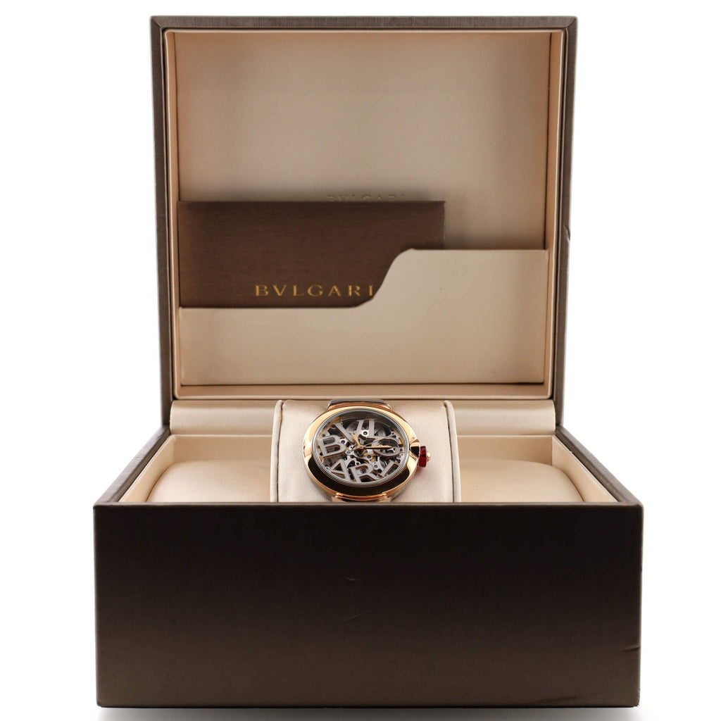 LVCEA Skeleton Automatic Watch Stainless Steel with Rose Gold 33