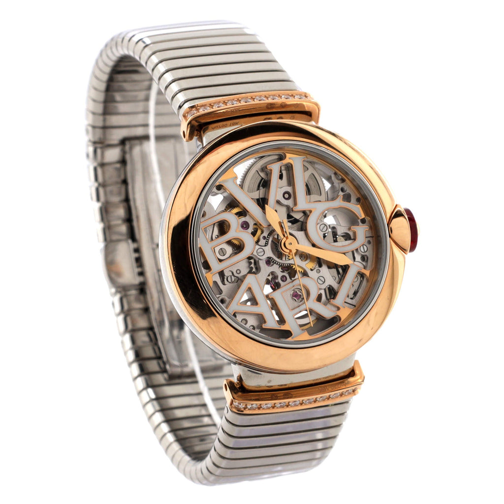 LVCEA Skeleton Automatic Watch Stainless Steel with Rose Gold 33
