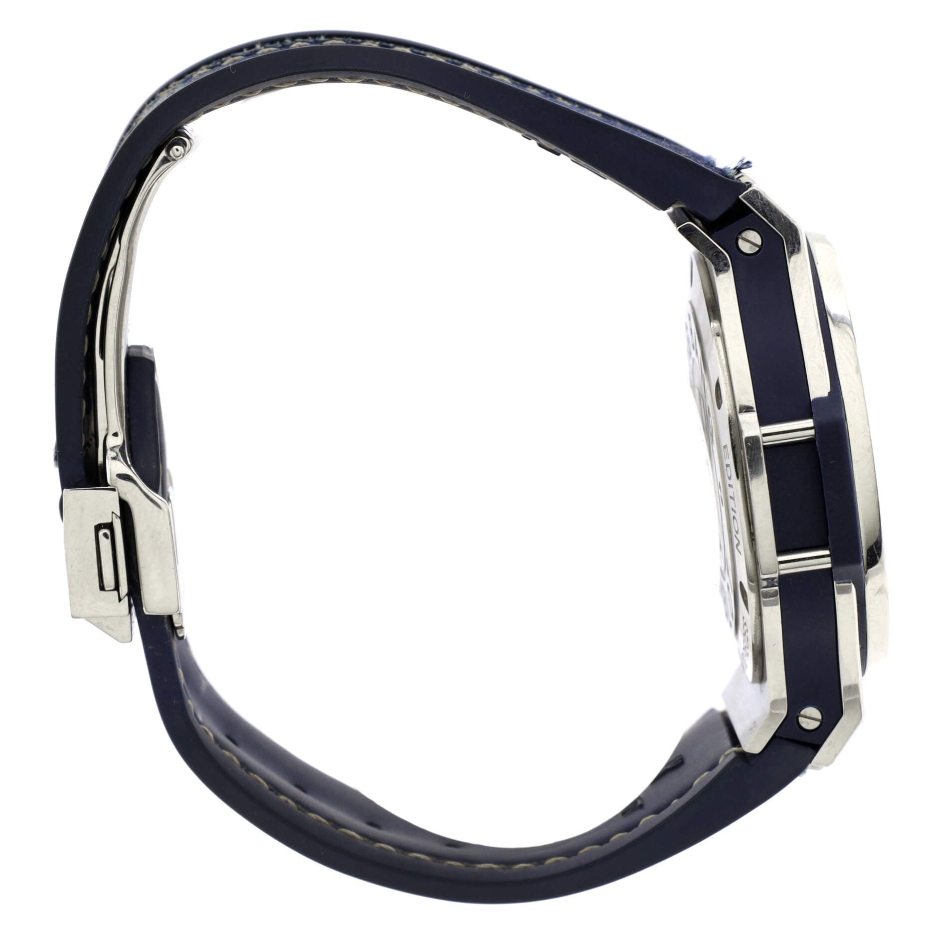 Big Bang Jeans Quartz Watch Stainless Steel and Rubber with Diamond Bezel 38