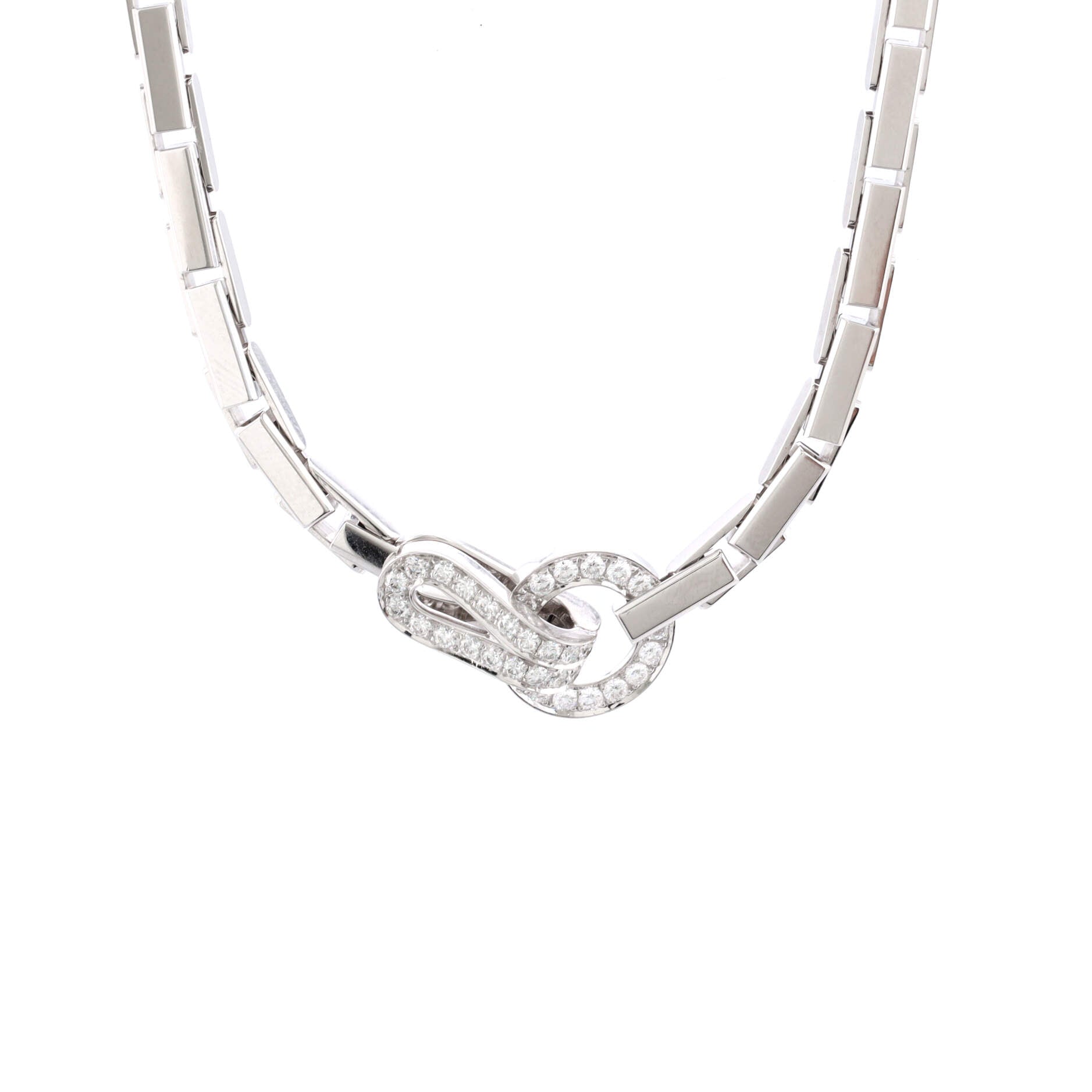 Agrafe Necklace 18K White Gold with Diamonds
