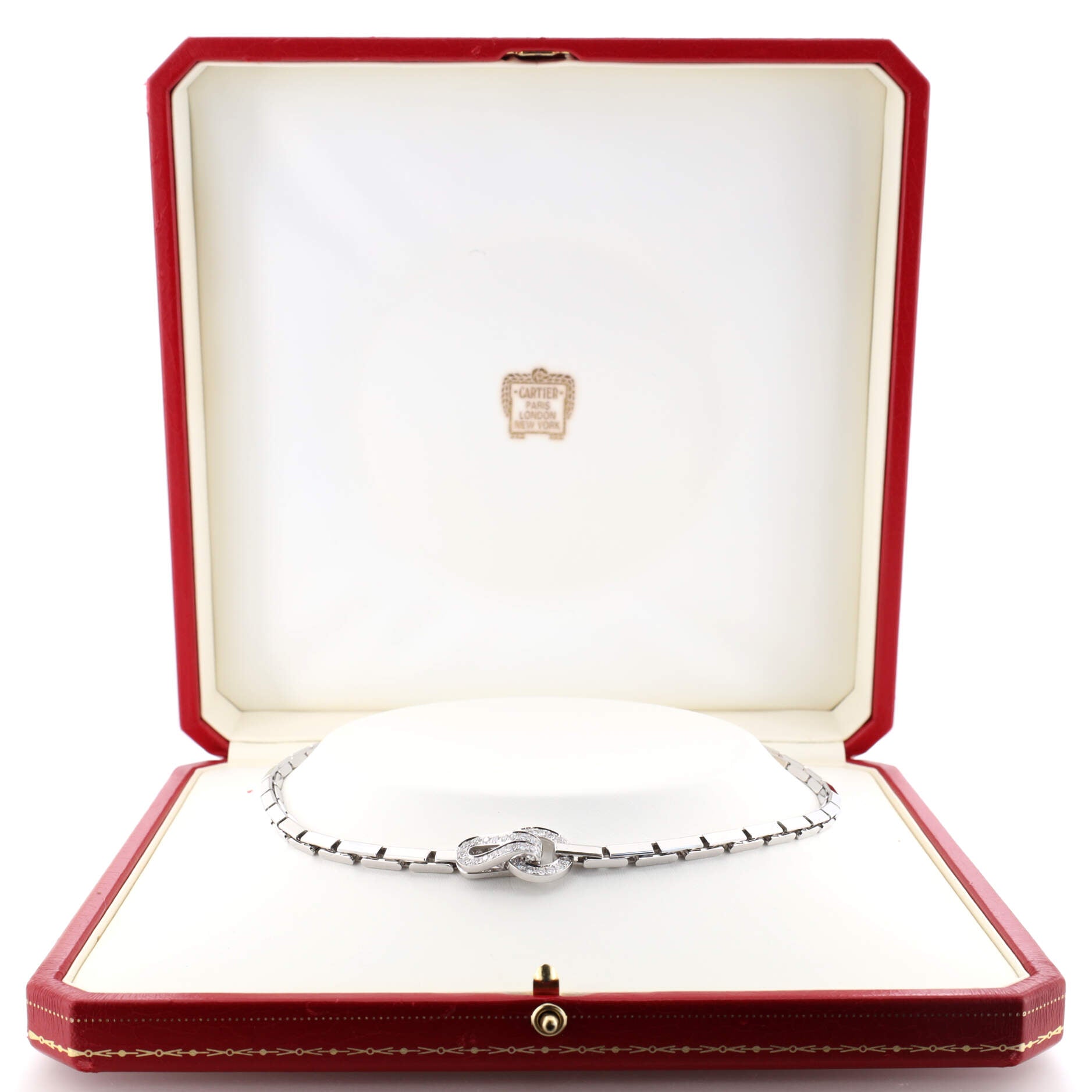 Agrafe Necklace 18K White Gold with Diamonds
