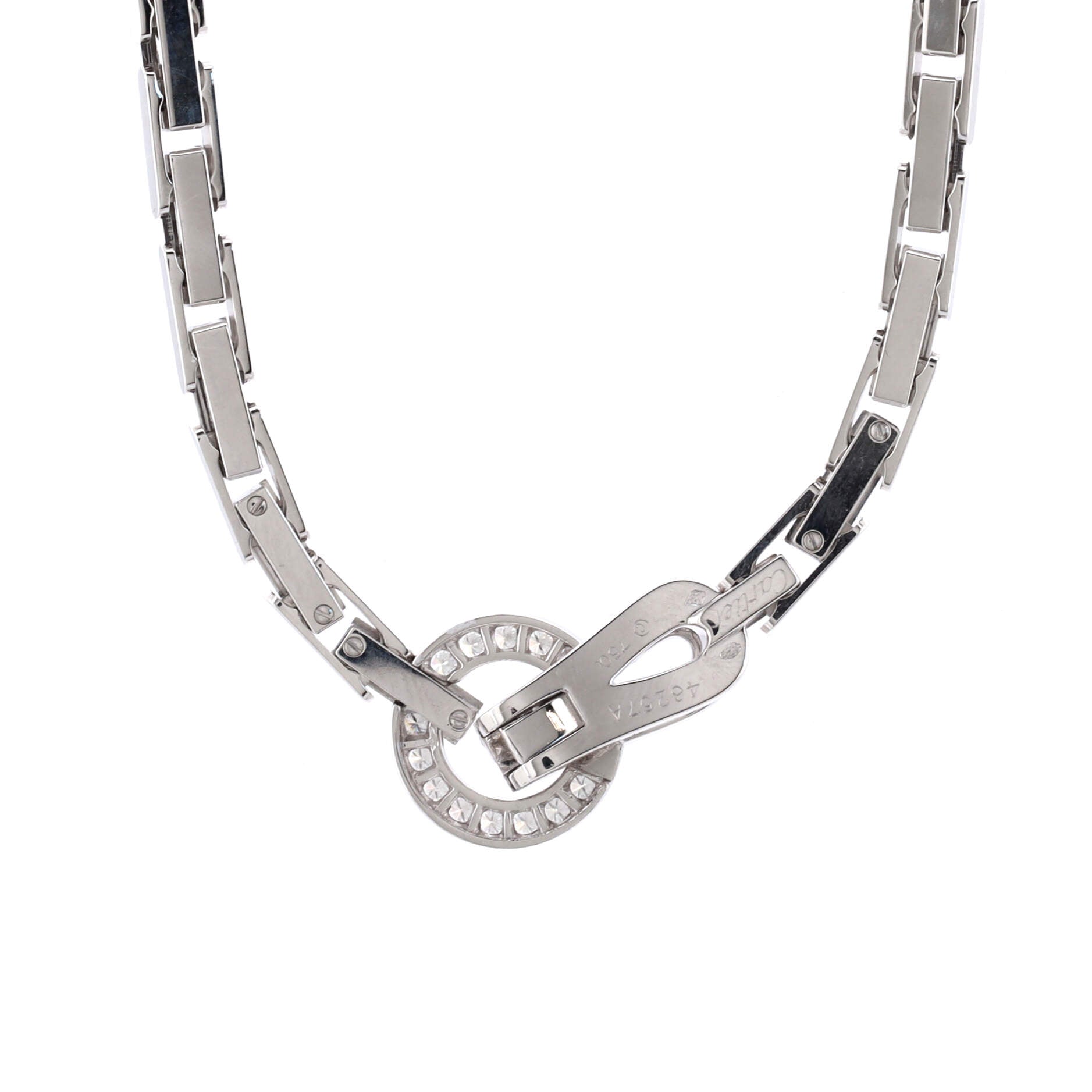 Agrafe Necklace 18K White Gold with Diamonds