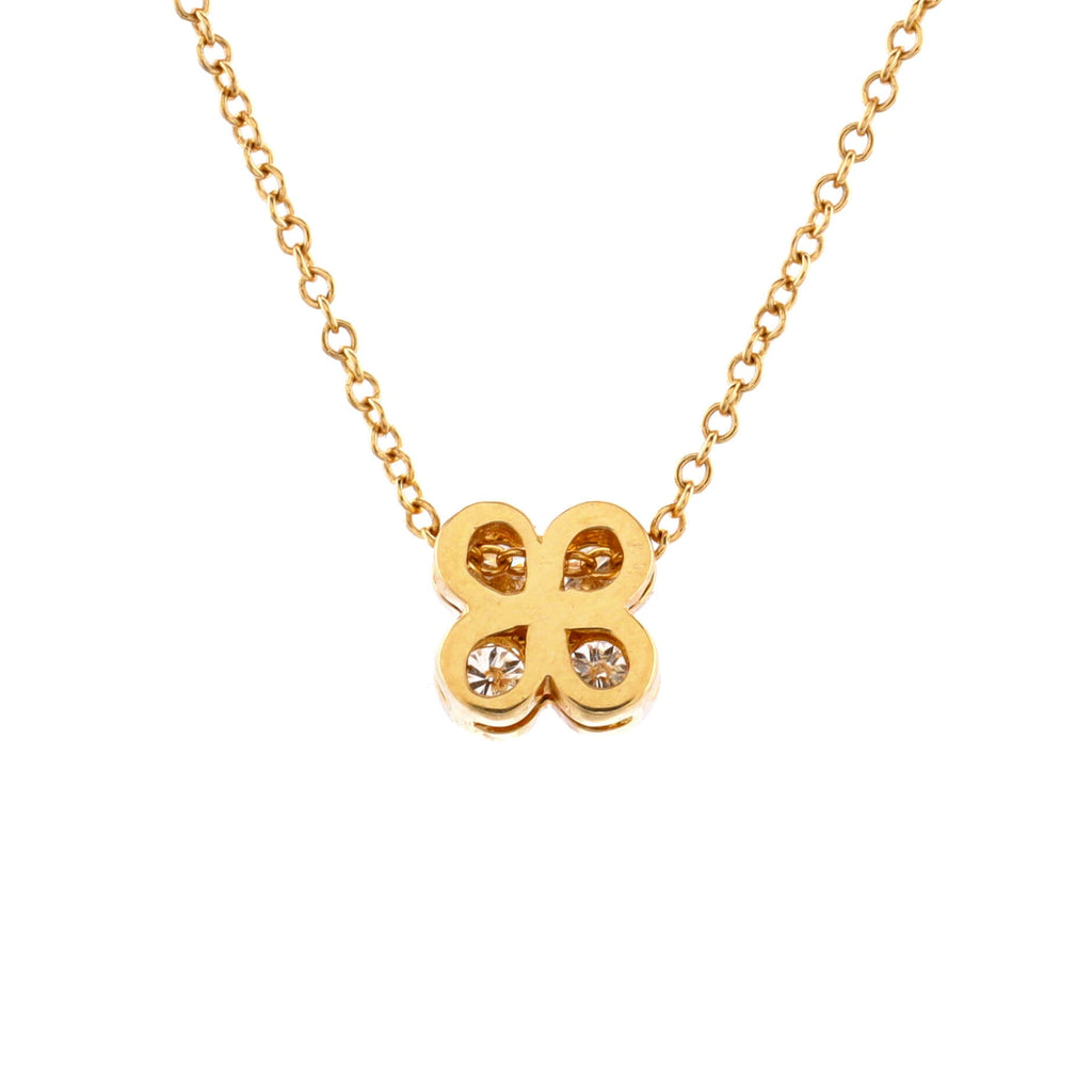 Flower Pendant Necklace 18K Yellow Gold with Diamonds