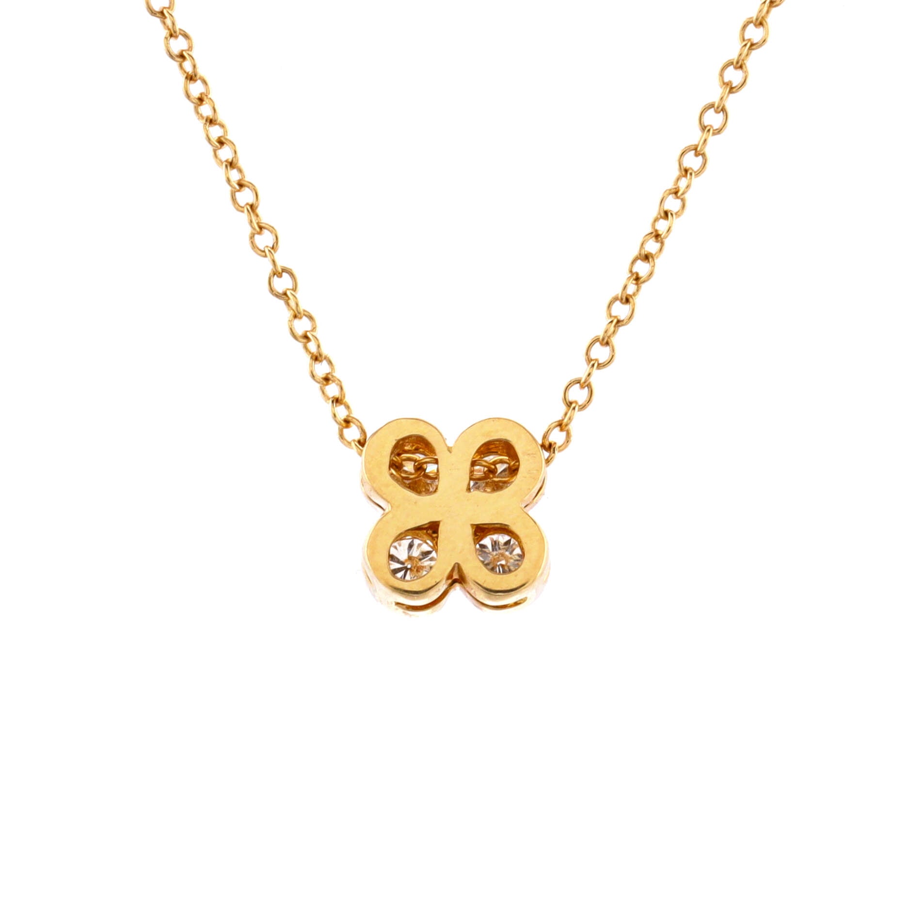 Flower Pendant Necklace 18K Yellow Gold with Diamonds