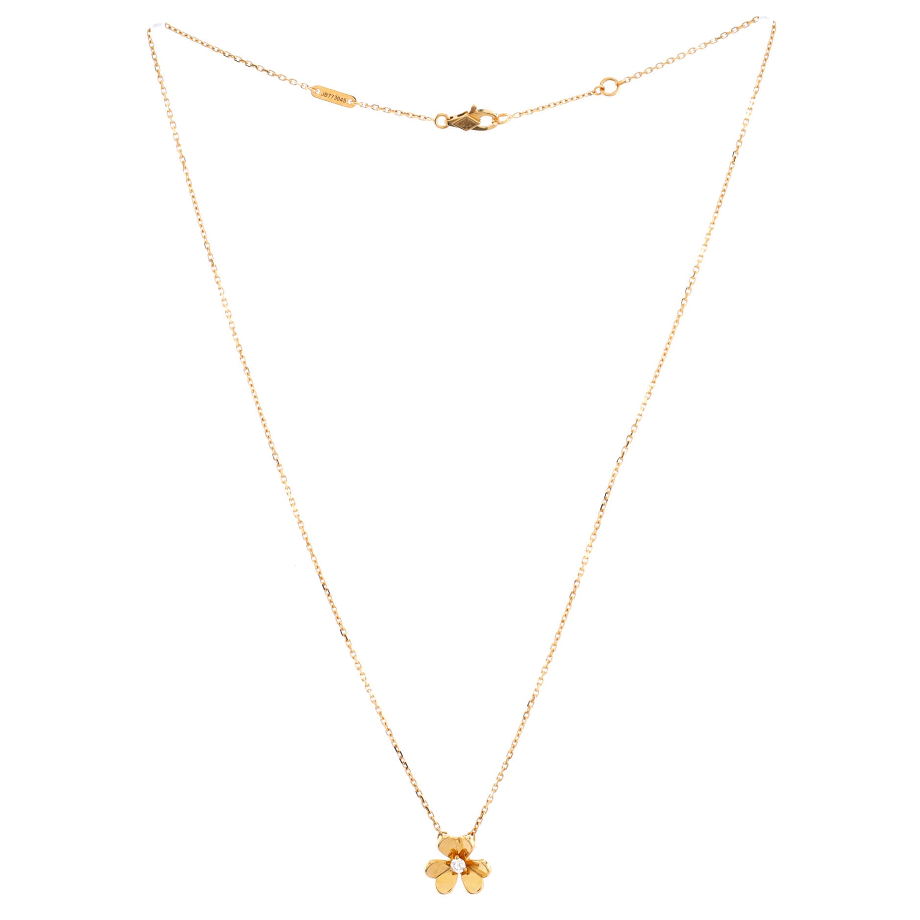 Frivole Pendant Necklace 18K Yellow Gold and Diamond Mini