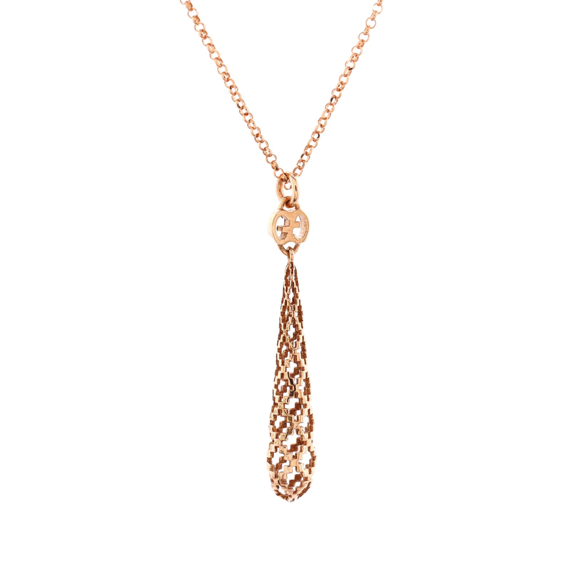 Diamantissima Drop Pendant Necklace 18K Rose Gold