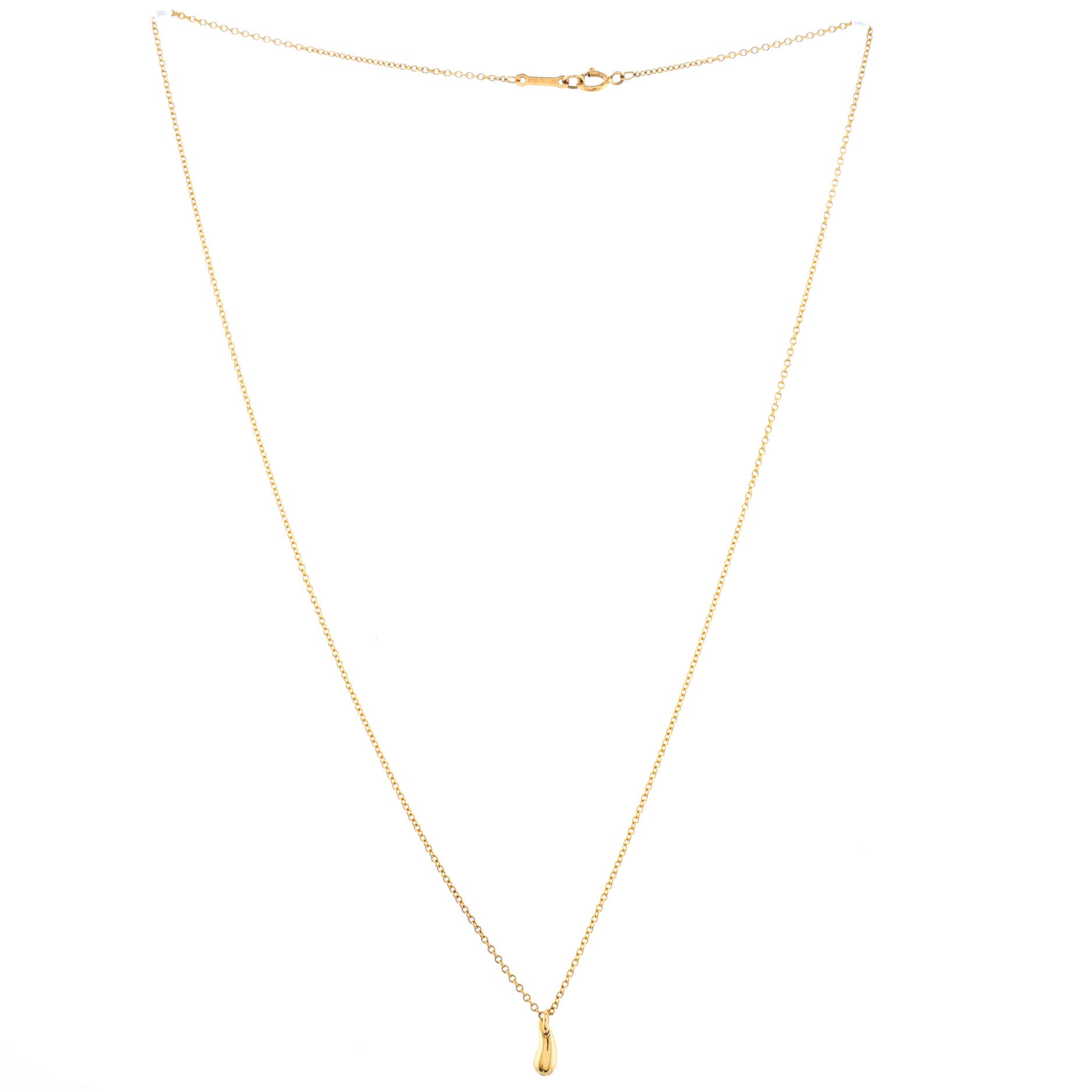 Elsa Peretti Teardrop Pendant Necklace 18K Yellow Gold 9mm