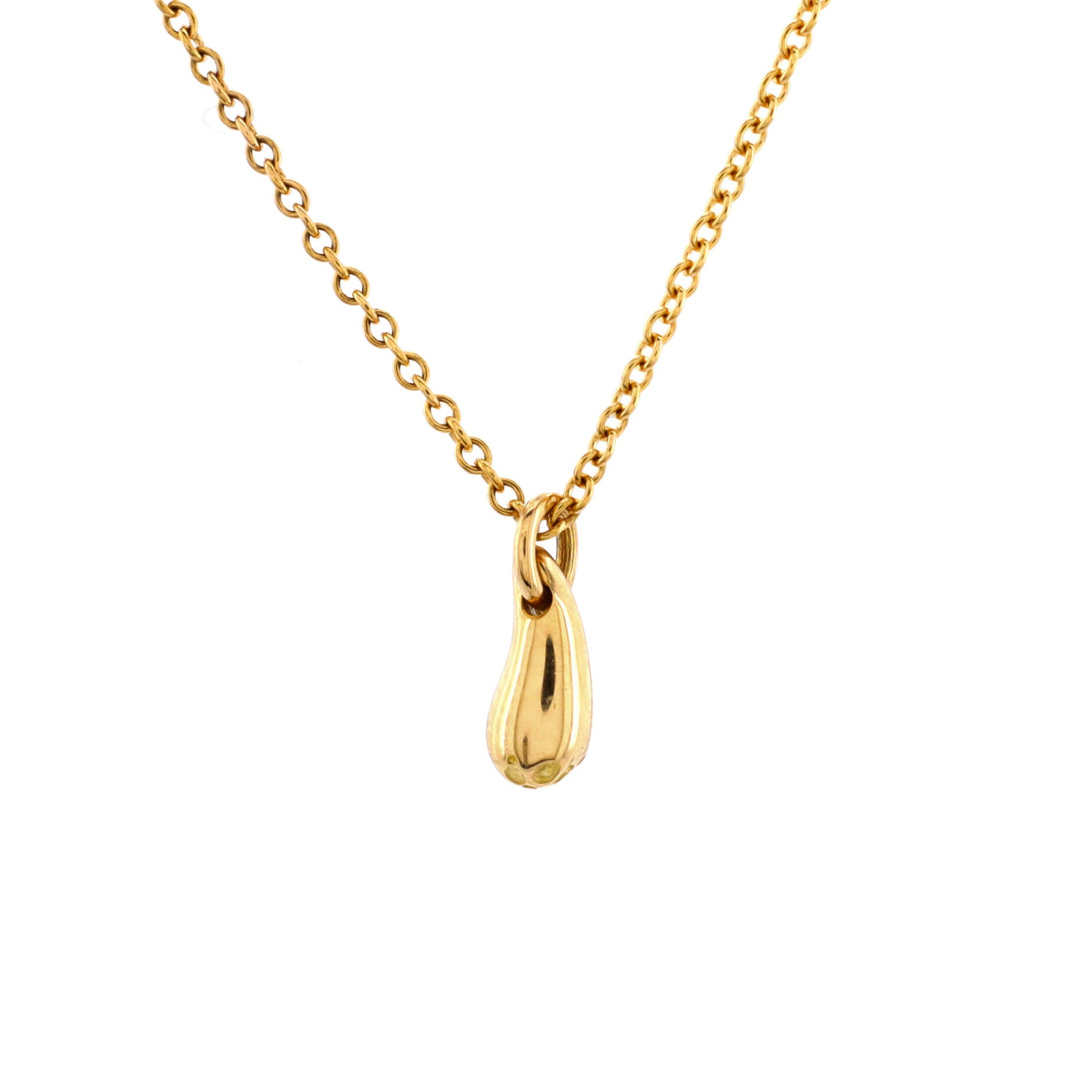 Elsa Peretti Teardrop Pendant Necklace 18K Yellow Gold 9mm