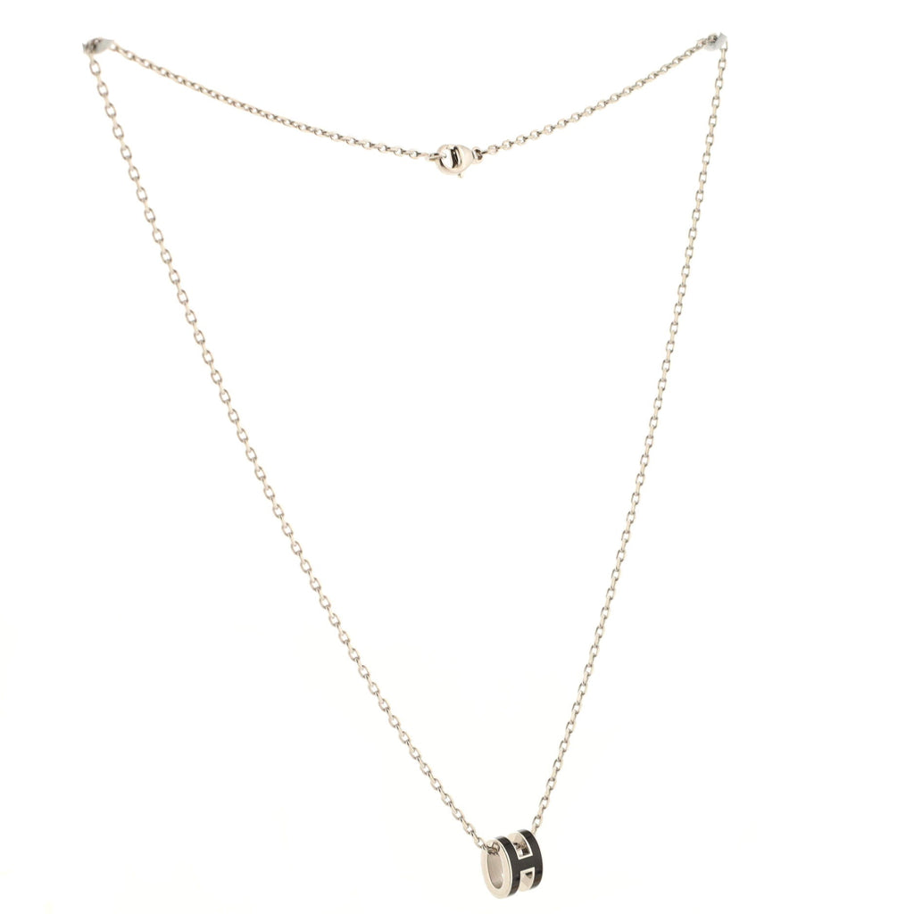 Pop H Pendant Chain Necklace Metal and Enamel Mini