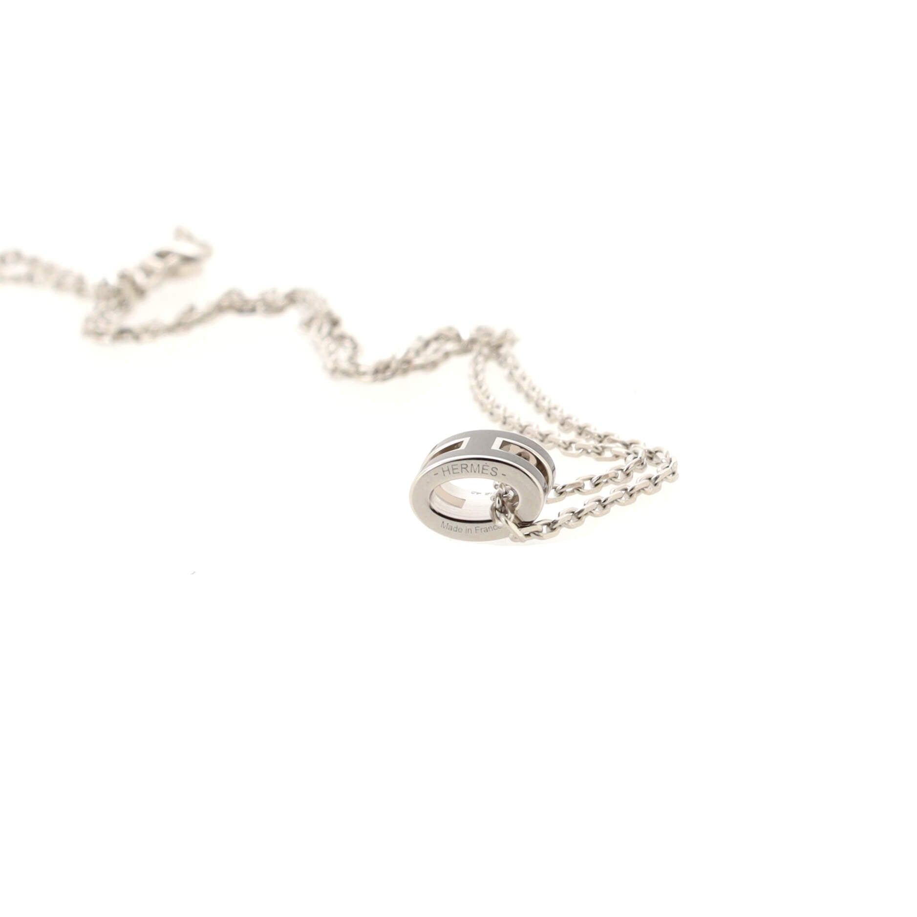 Pop H Pendant Chain Necklace Metal and Enamel Mini