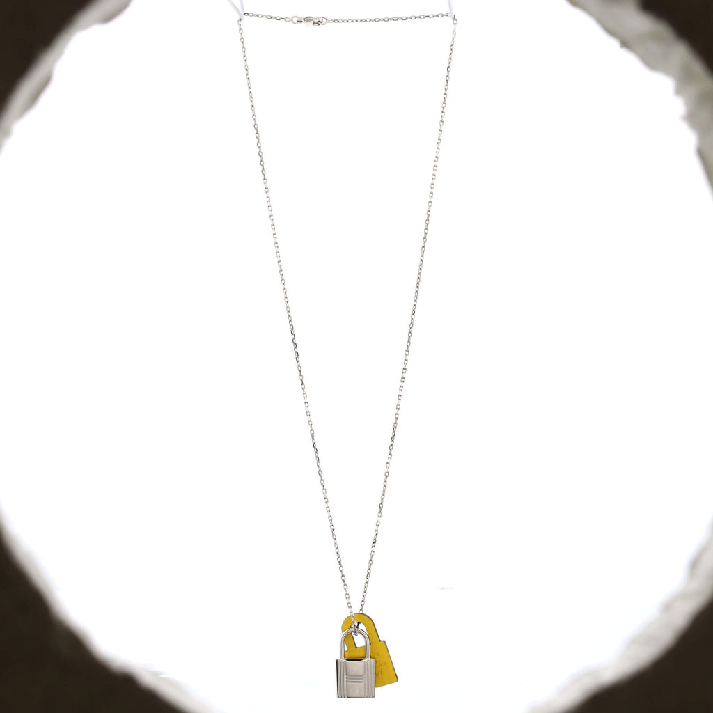 O'Kelly Pendant Necklace Metal and Leather Small