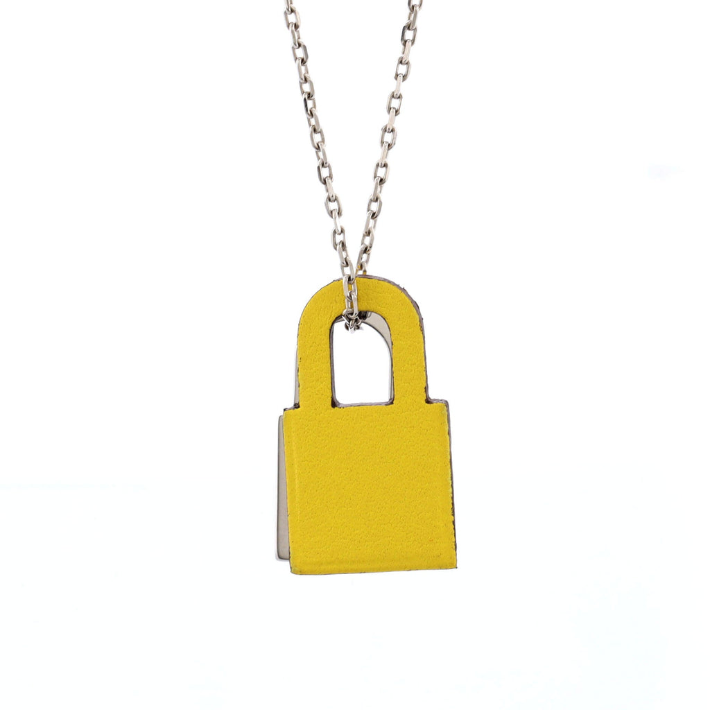 O'Kelly Pendant Necklace Metal and Leather Small