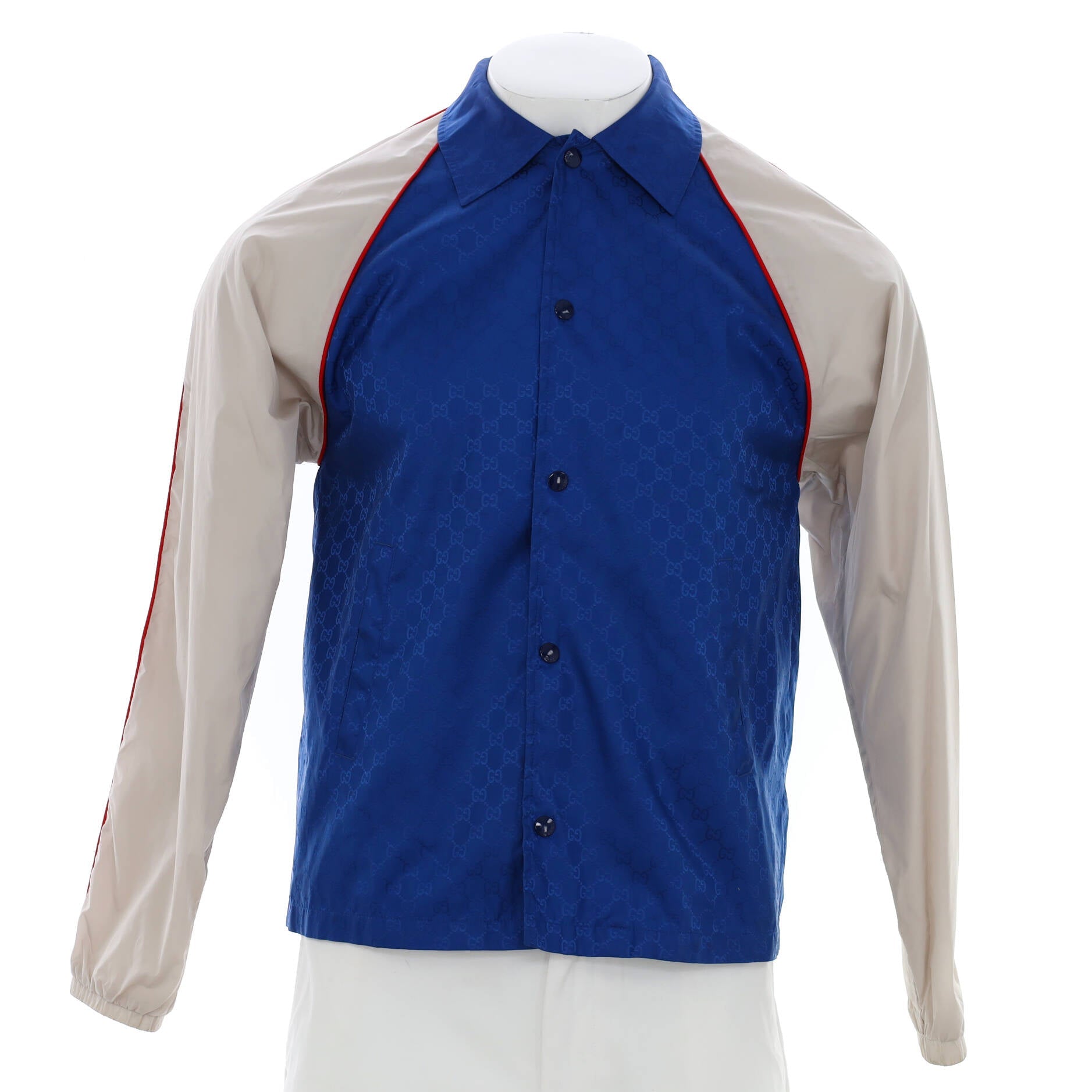 Men's Hooded Zip Windbreaker GG Jacquard Nylon