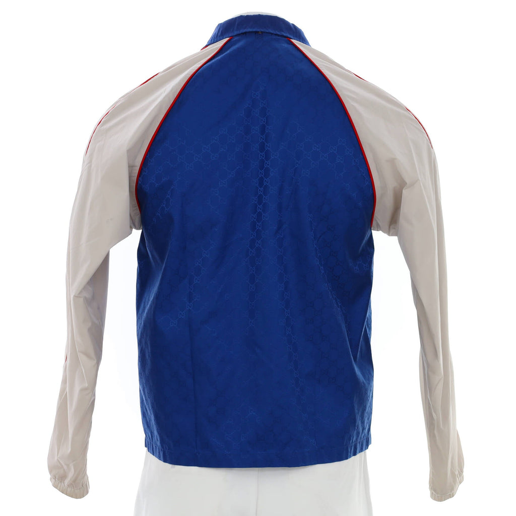 Men's Hooded Zip Windbreaker GG Jacquard Nylon