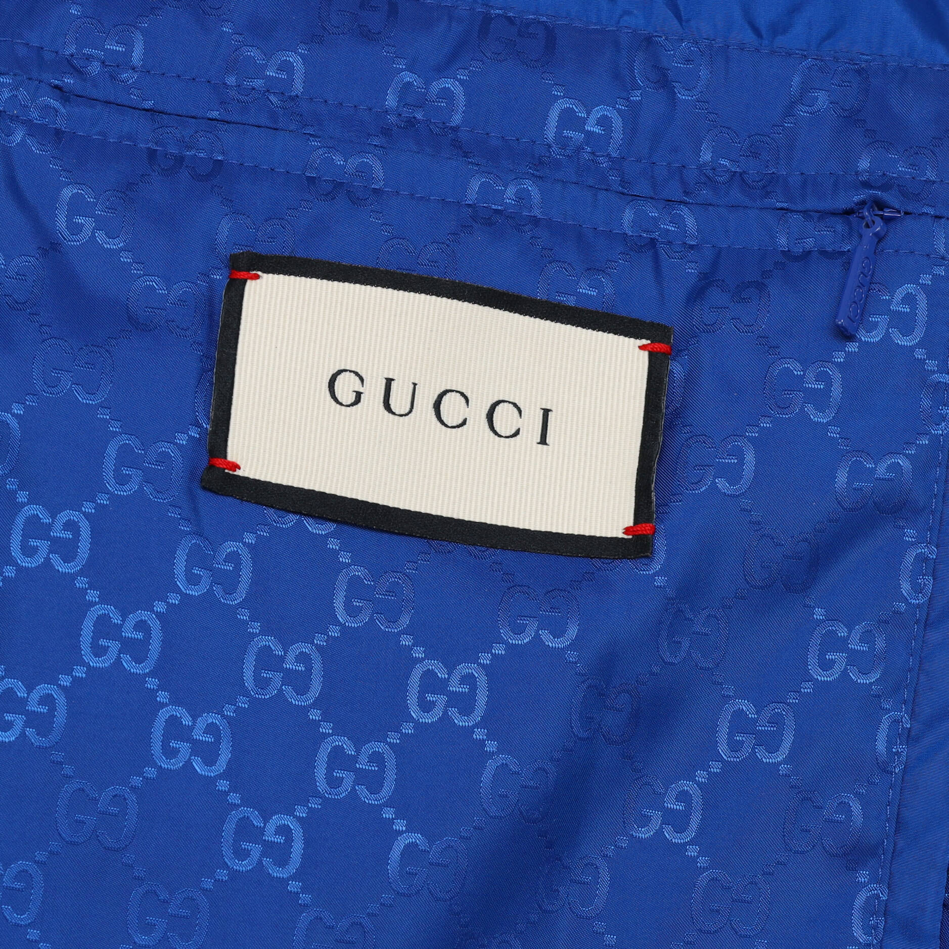 Men's Hooded Zip Windbreaker GG Jacquard Nylon