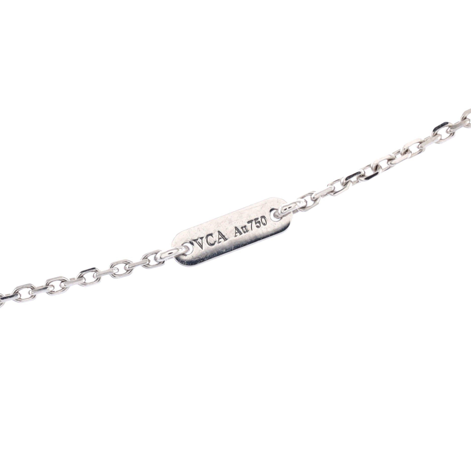 Sweet Alhambra Pendant Necklace 18K White Gold with Diamonds