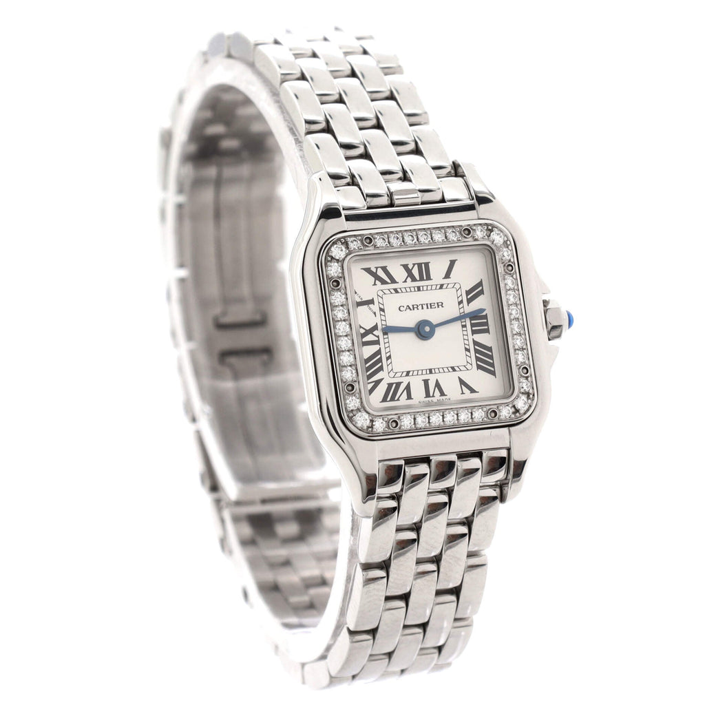 Panthere de Cartier Quartz Watch Stainless Steel with Diamond Bezel 22