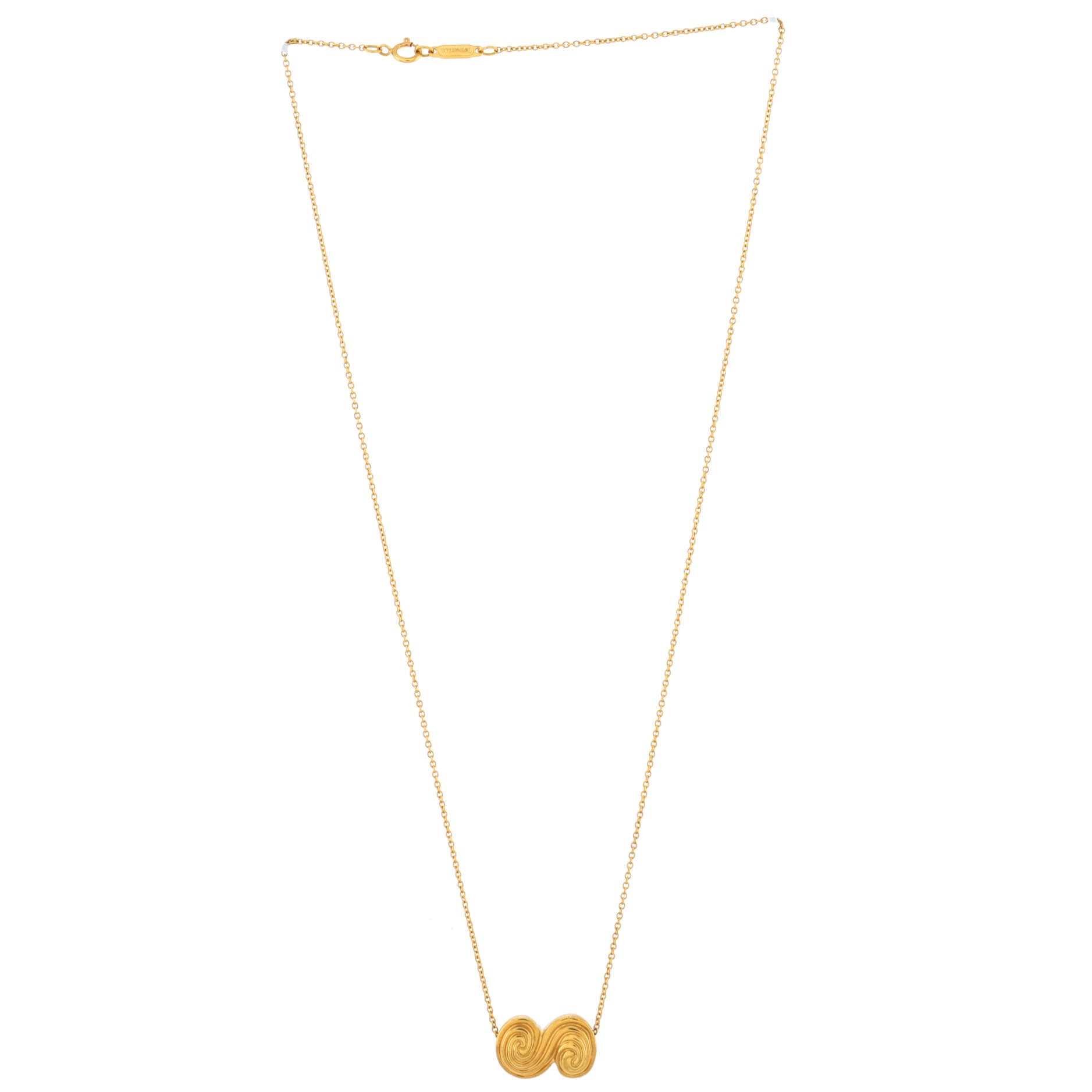Spiro Swirl Necklace 18K Yellow Gold