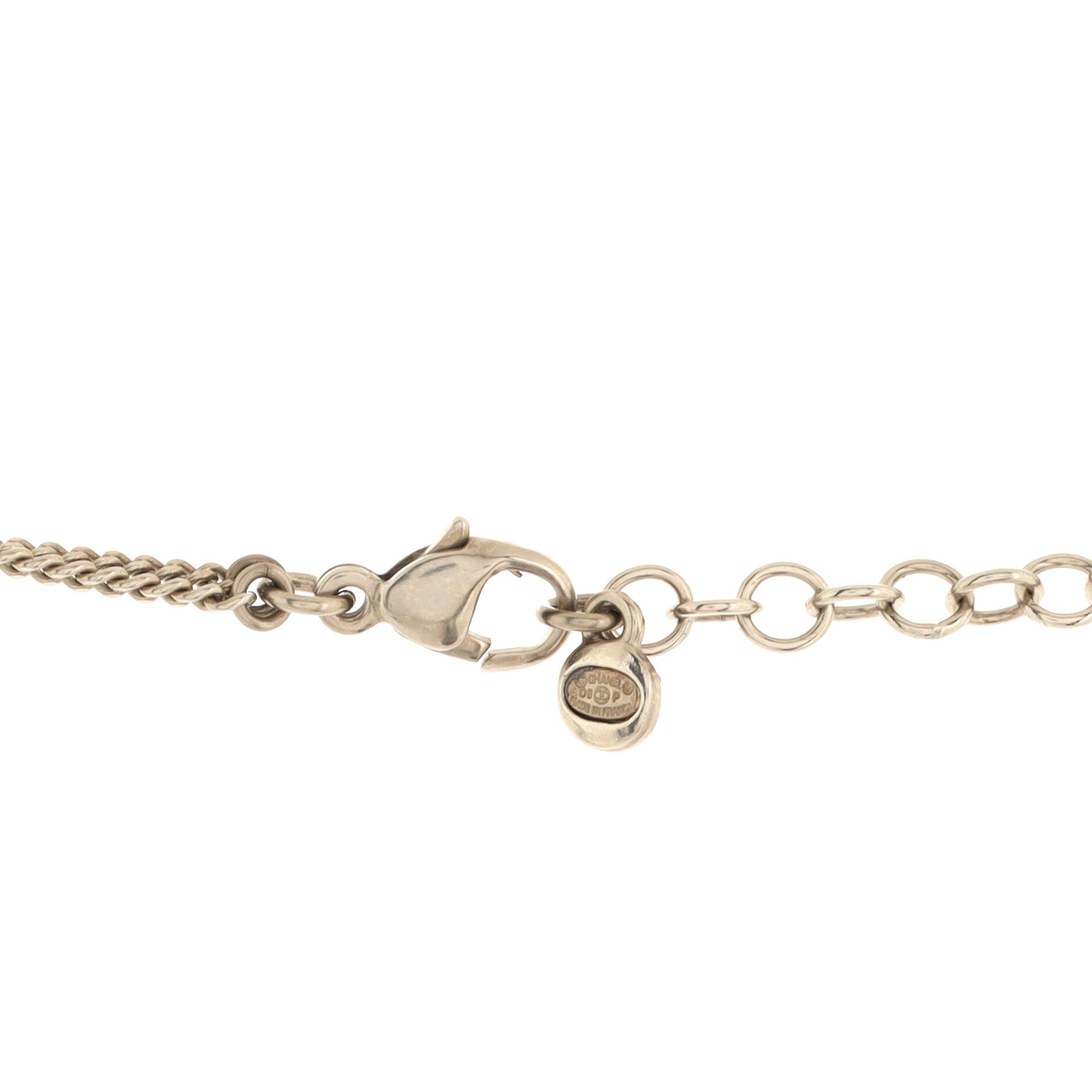 CC Love Pendant Double Chain Necklace Metal with Enamel and Crystals