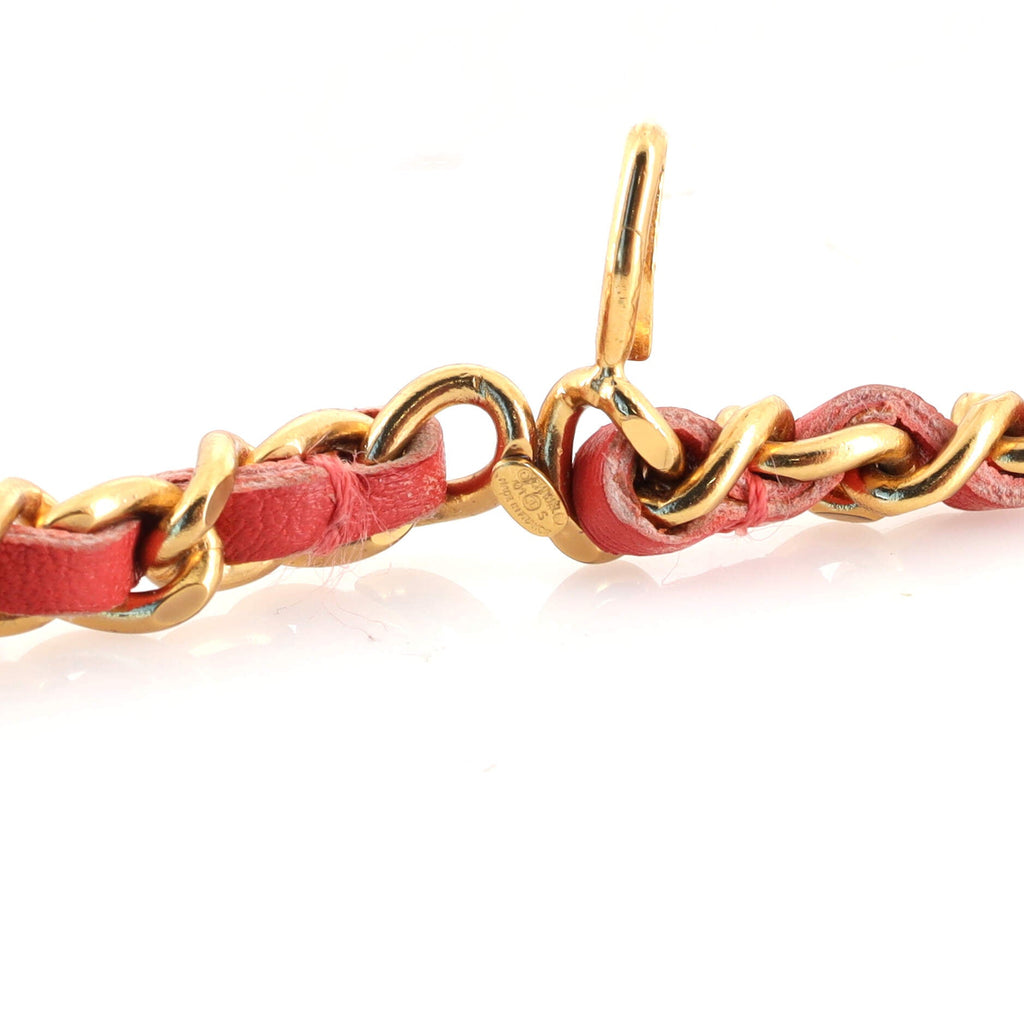 CC Charm Double Chain Belt Metal and Leather 95