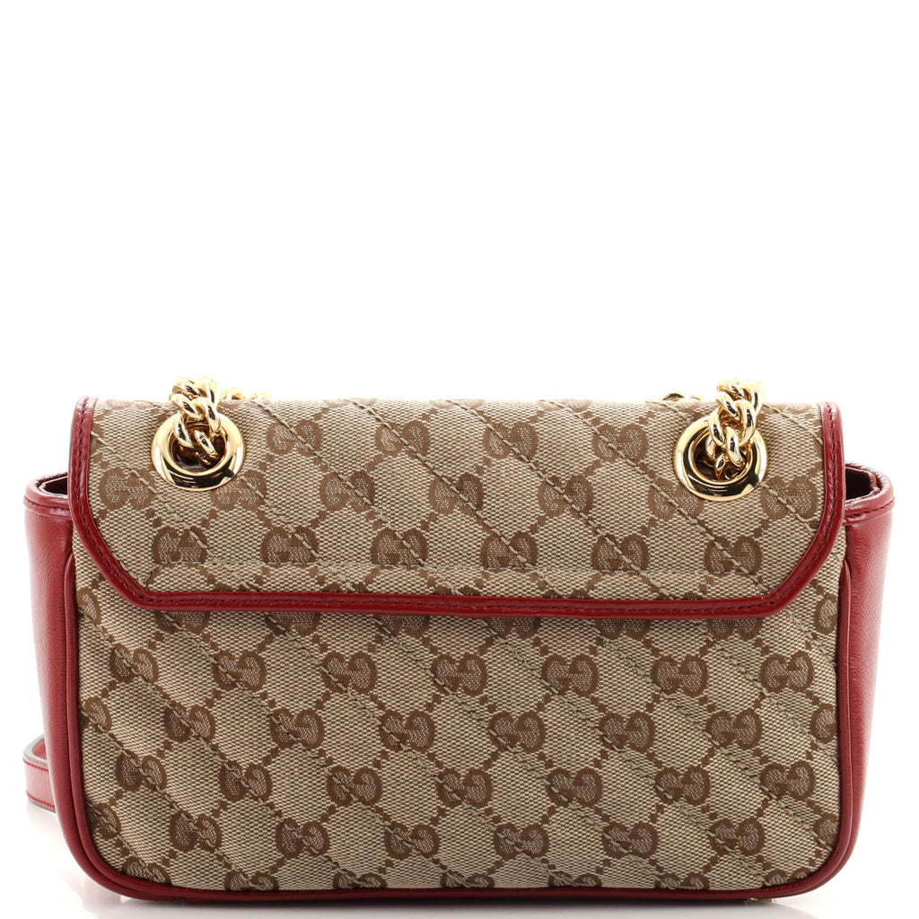 GG Marmont Flap Bag Diagonal Quilted GG Canvas Mini