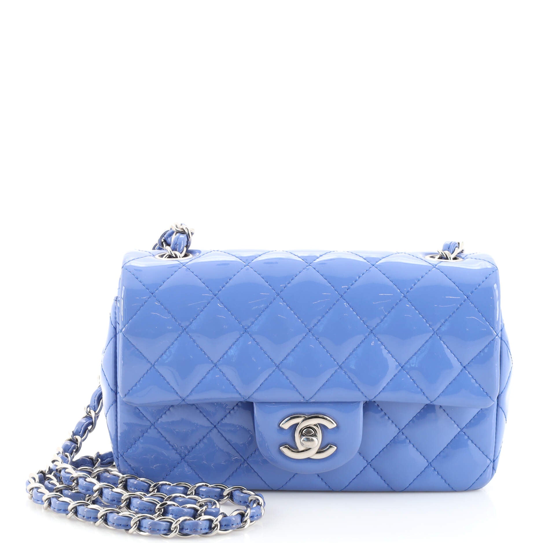 Classic Single Flap Bag Quilted Patent Mini