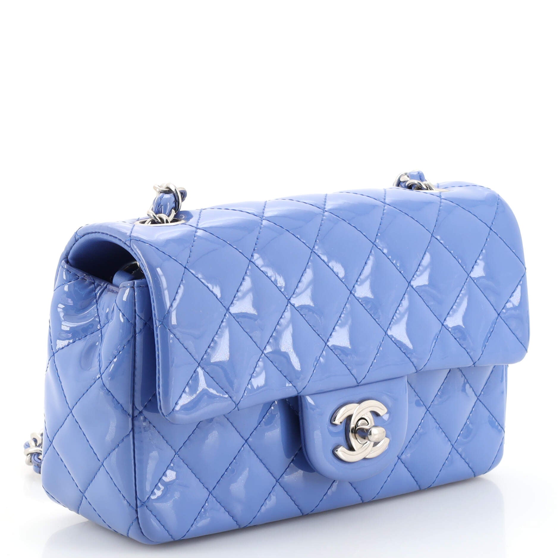 Classic Single Flap Bag Quilted Patent Mini