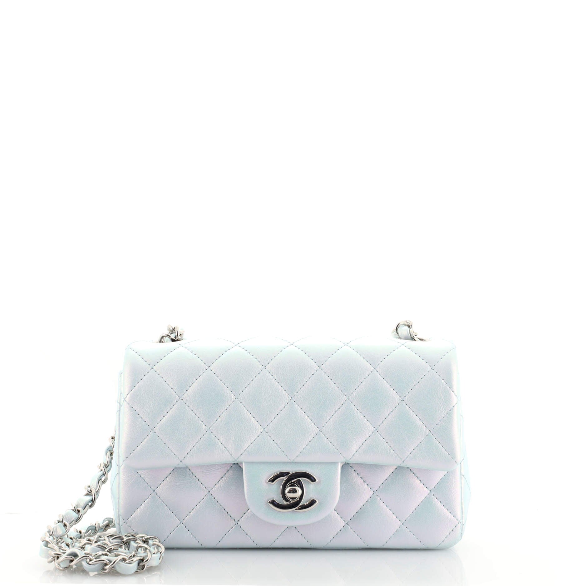 Classic Single Flap Bag Quilted Iridescent Calfskin Mini