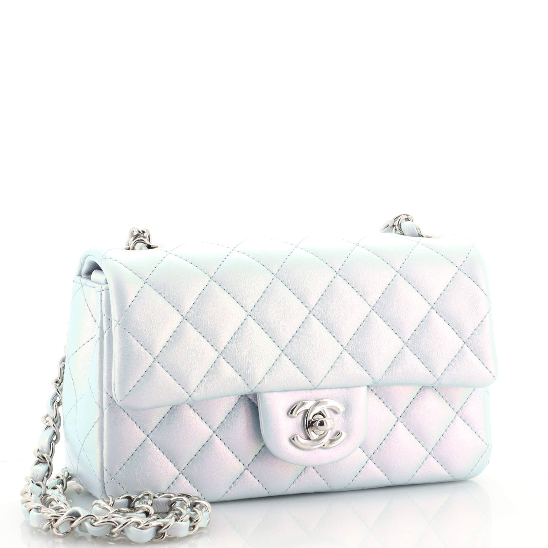 Classic Single Flap Bag Quilted Iridescent Calfskin Mini